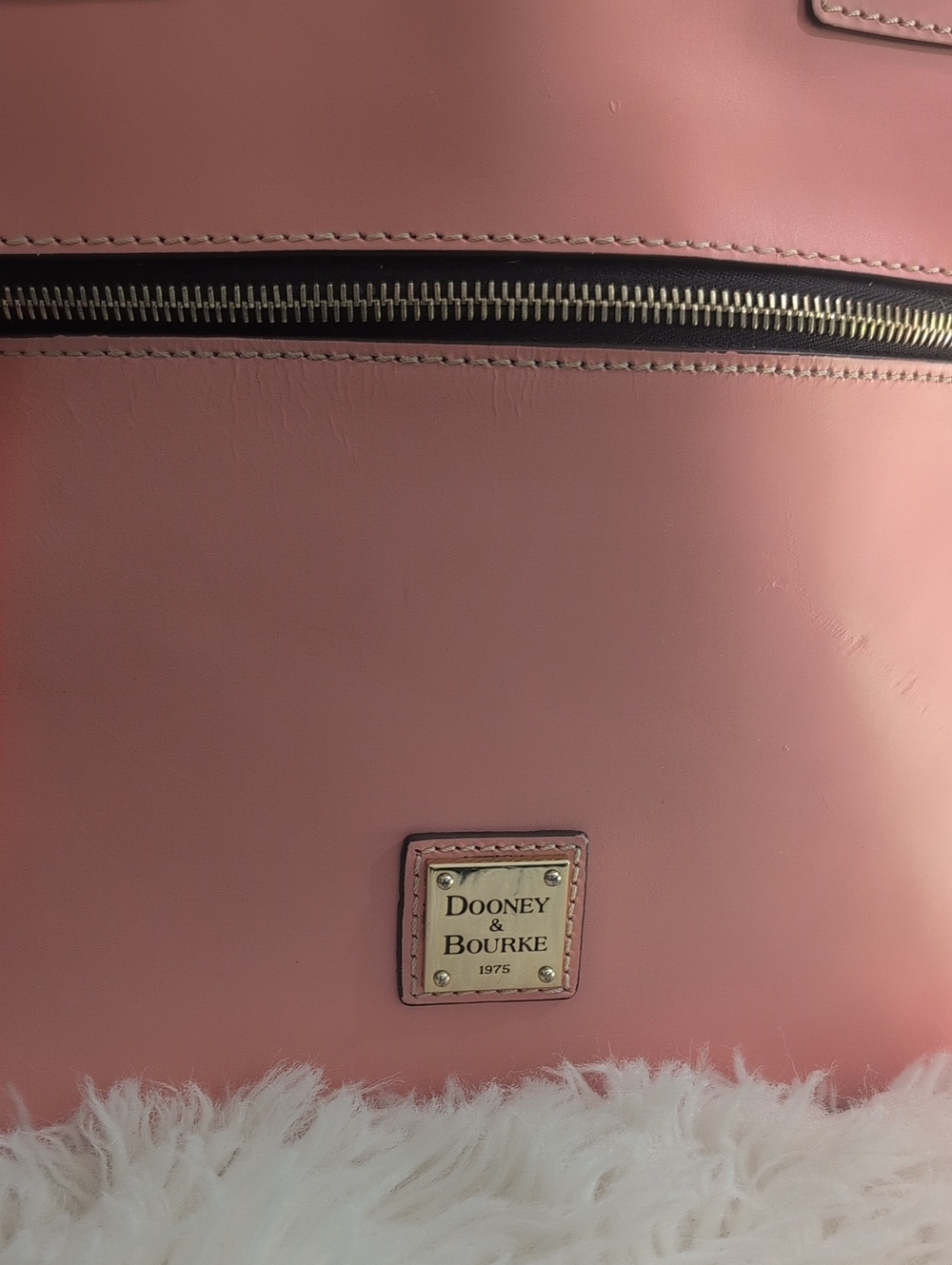 Dooney & Bourke Coral Pink Leather Tote - Picture 2 of 12